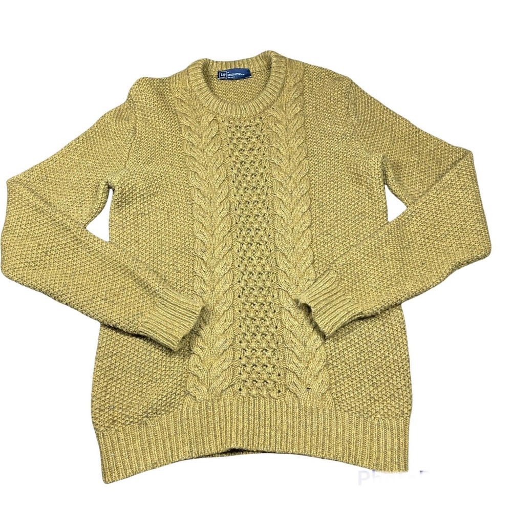 GAP Marl Chunky CA Moss Lambswool Knitted Sweater Size M